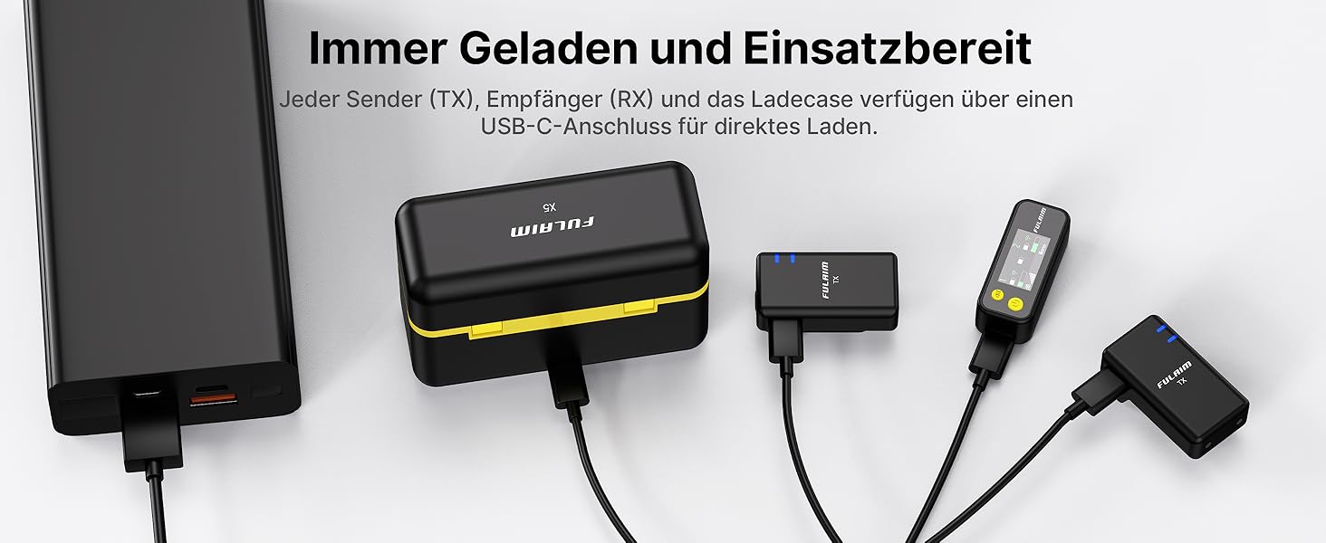 Бездротове петличне мікрофону FULAIM X6S для iPhone, Android, з AI-шумопоглинанням, 48 кГц/24 біт, з кейсом для зарядки та зберігання, для відеозйомки та Vlogging