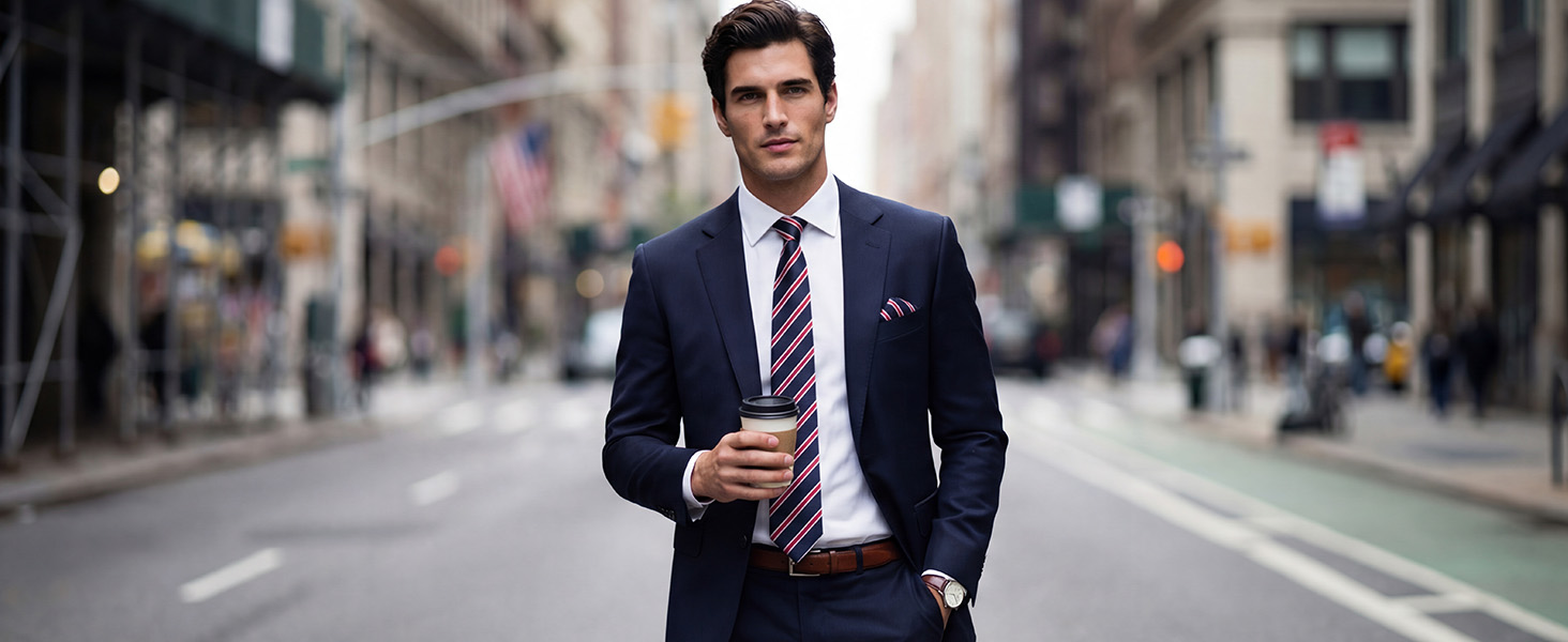 HISDERN Шовкова краватка для чоловіків 160 см, набір з кишеньковим хустинкою, для весілля та бізнесу, елегантний краватка (A1 Помаранчевий)