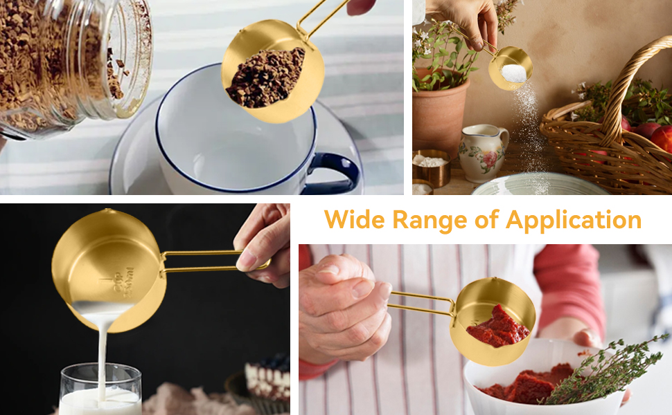 Мірний набір кухонних ложок та мірних стаканів з нержавіючої сталі, 4 шт. для сухих та рідких інгредієнтів, для випічки та приготування їжі