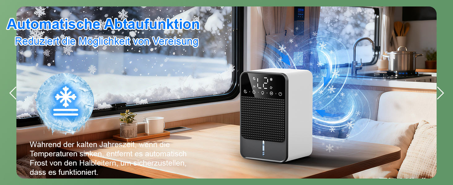 Електричний осушувач повітря автоматичний 1800 мл з функцією відтавання, таймером та LED-дисплеєм для спальні, ванної кімнати та шафи (650 мл/24 год)