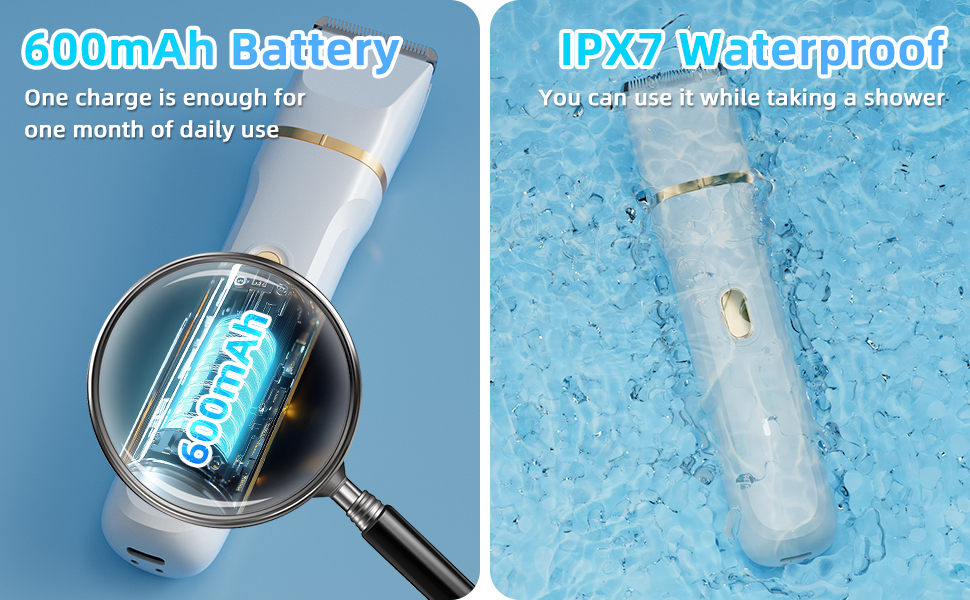 Електричний жіночий тример 5-в-1: для тіла, обличчя, інтимної зони. Вологостійкий (IPX7), USB-C зарядка