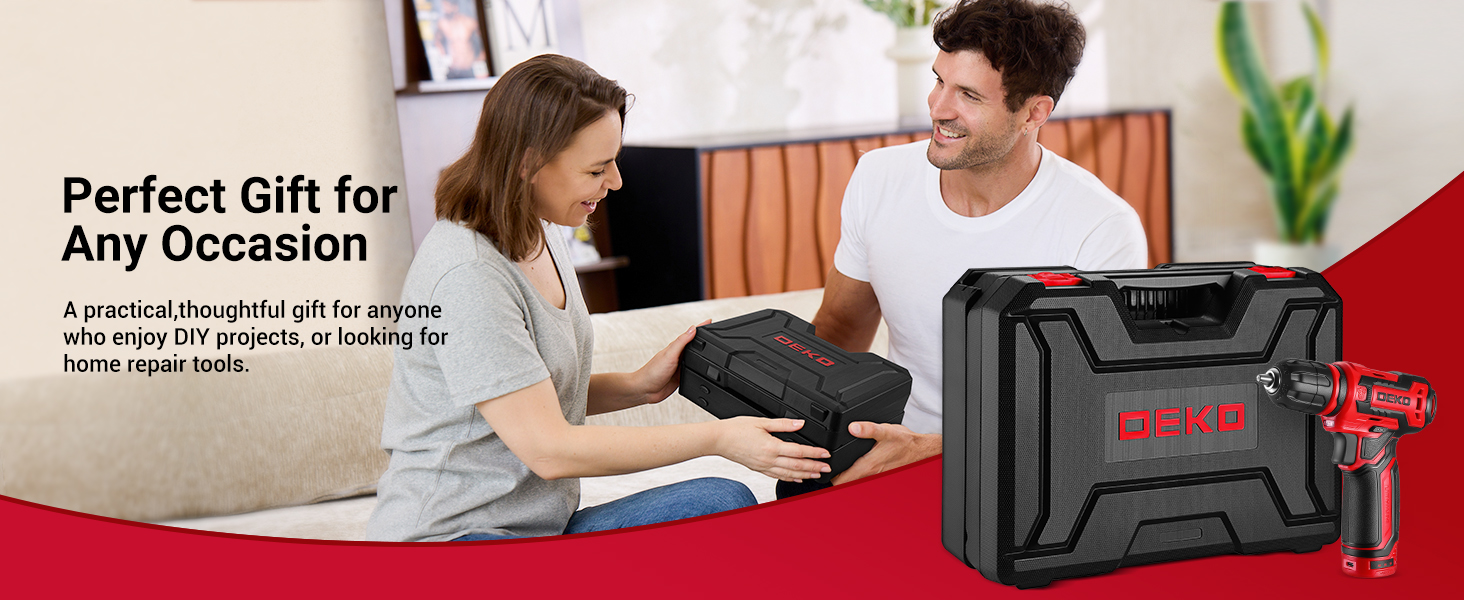 Акумуляторна дриль-шуруповерт DEKO 12V: набір інструментів 238 шт. з акумулятором для дому, ремонту та рукоділля (червоний)