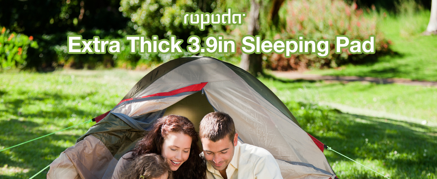 ROPODA Self-Inflating Camping Mat with Pillow & Foot Pump - Lightweight, Waterproof Sleeping Pad for Outdoor, Hiking & Travel