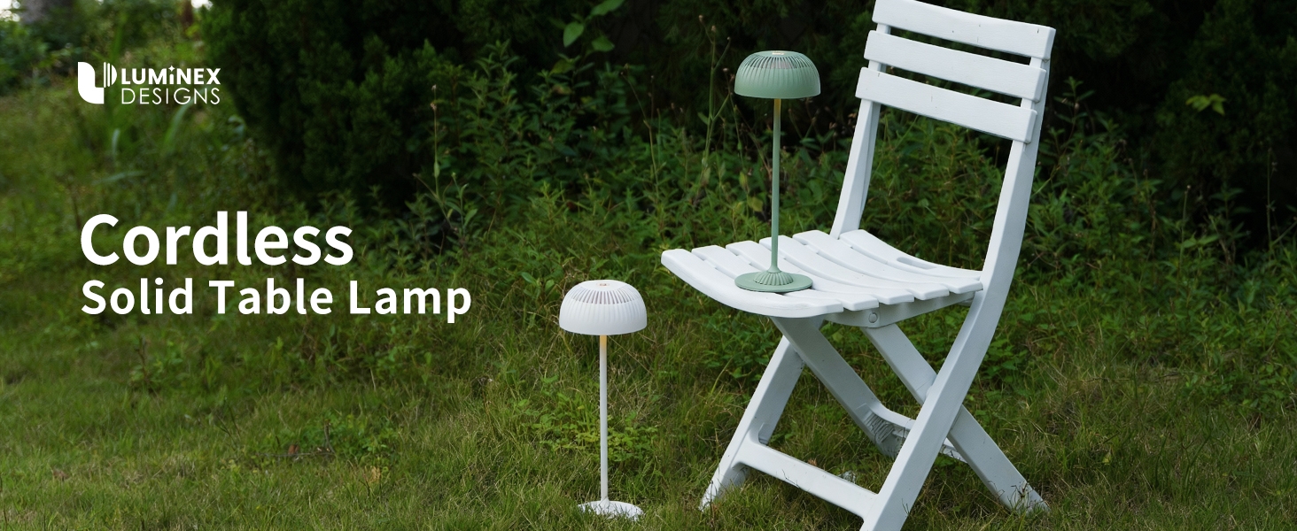 Світлодіодна настільна лампа бездротова LED для вулиці та дому, димована, з акумулятором 5200mAh, IP54, чорна (2 шт)