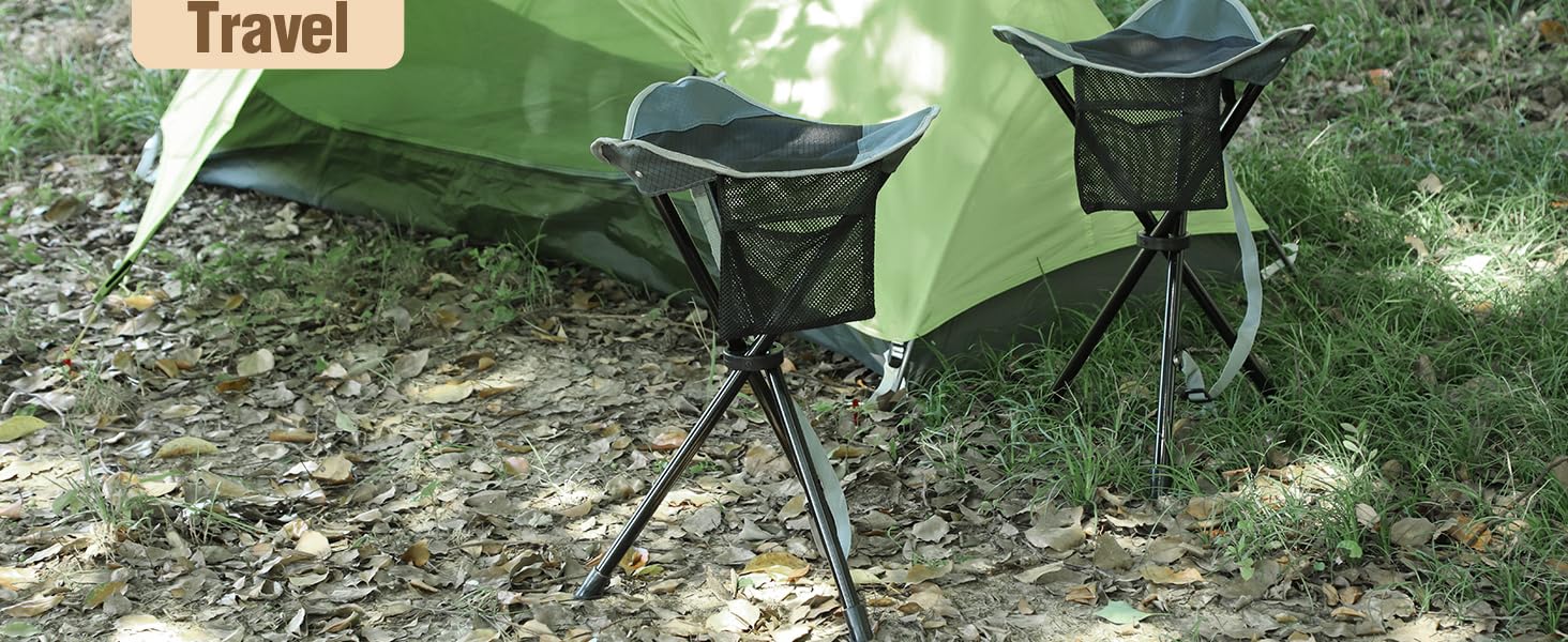 REDCAMP 2 шт. складані туристичні стільці-штатив, 56 см, чорний та сірий