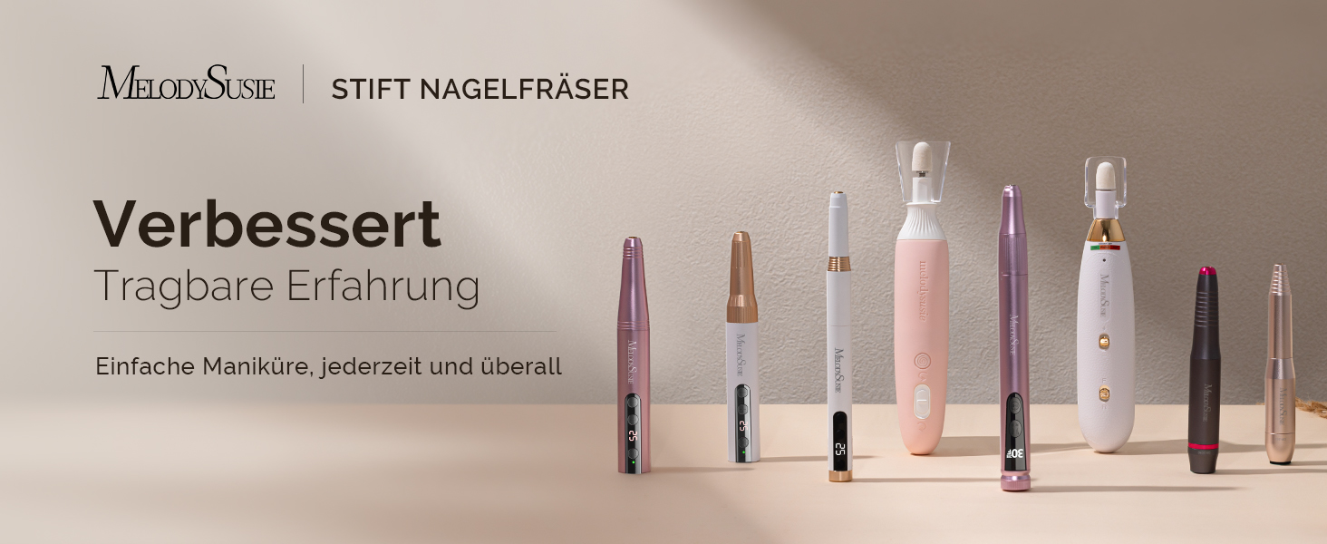 Електричний набір для манікюру MelodySusie PC180F 11 в 1: фрезер, полірування, форми для акрилу, гелю, пудри. 25000 RPM, рожевий