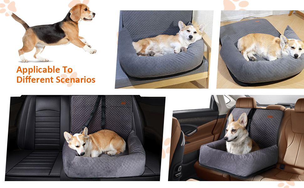 Автокрісло для собак JAOGAUS: безпечний та зручний автотранспортний аксесуар для середніх та великих собак. З безпечним ременем, з якісного короткого плюшу, легко миється.