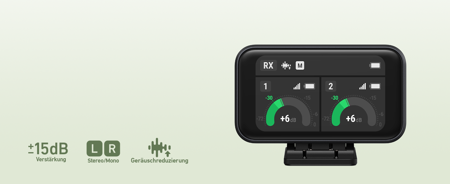 Мікрофон петличний AnkerWork M650 бездротовий, професійний, з шумозаглушенням, 2 канали, радіус дії 200м, акумулятор 15 годин, для Vlogs та стрімінгу (білий)