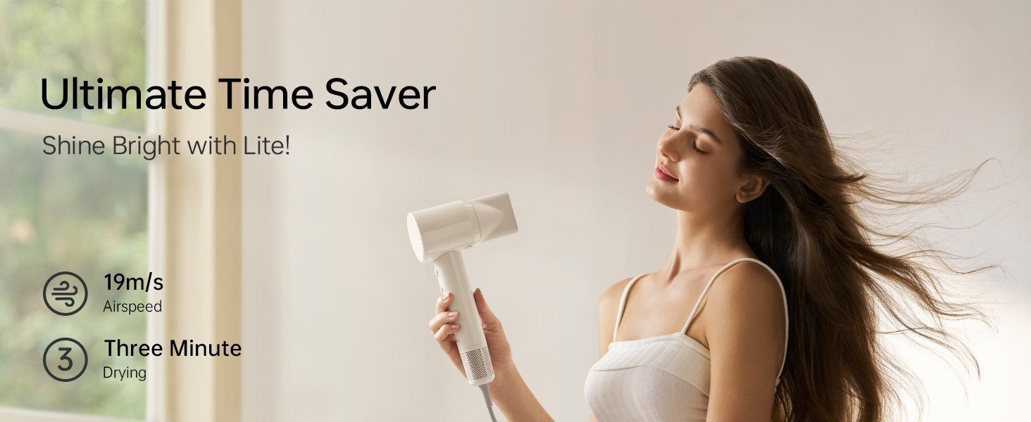 Laifen SE Lite Hair Dryer - Negative Ion Hair Dryer with 100,000 RPM Brushless Motor - Fast Drying, Quiet, Travel-Friendly (Milktea Color)
