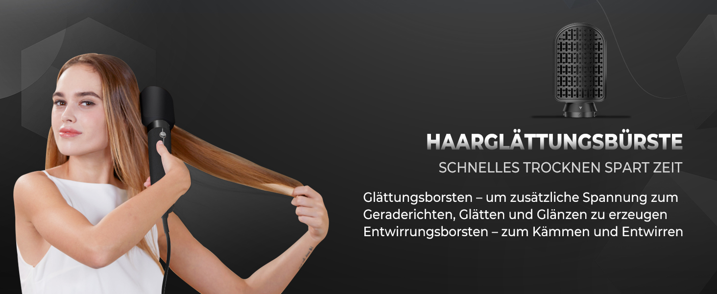 UKLISS Airstyler Pro 7-в-1: фен, стайлер, локони, випрямлення. Без екстремального нагріву, чорний/білий золотий