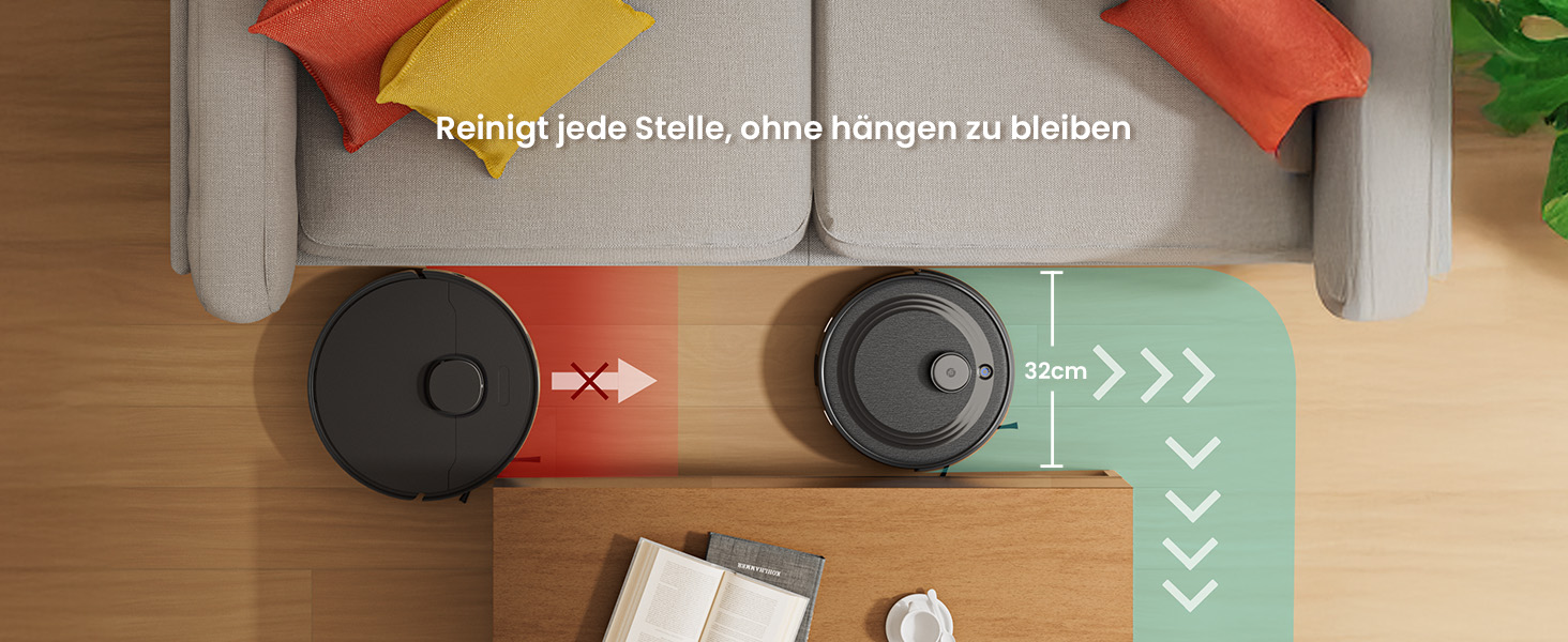 Робот-пилосос LEFANT M210PG з пультом дистанційного керування, потужність 2200Pa, для видалення шерсті тварин, з базою для зарядки, сумісний з Alexa та керуванням через додаток, час роботи 120 хвилин