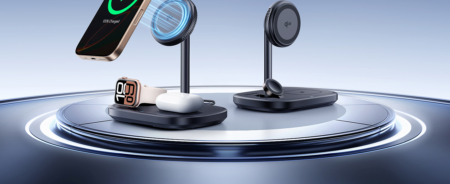 Baseus EnerFill 3-в-1 Бездротова Зарядка з Охолодженням TEC, 22.5W, для Apple Watch, iPhone 16/15/14/13/12 Pro Max, AirPods, з 45W Швидкою Зарядкою