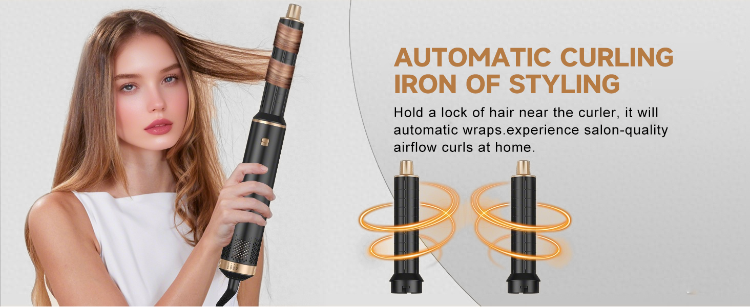 Набір для укладки волосся Souvik: щітка-фен, плойка, об'єм, сушка. Чорний