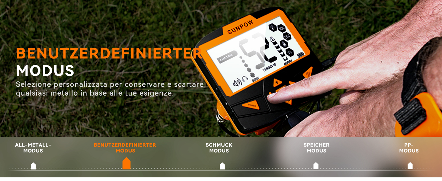 Металодетектор SUNPOW для дорослих та дітей, LCD-дисплей, водонепроникний IP68, антиінтерференційний, професійний, легкий
