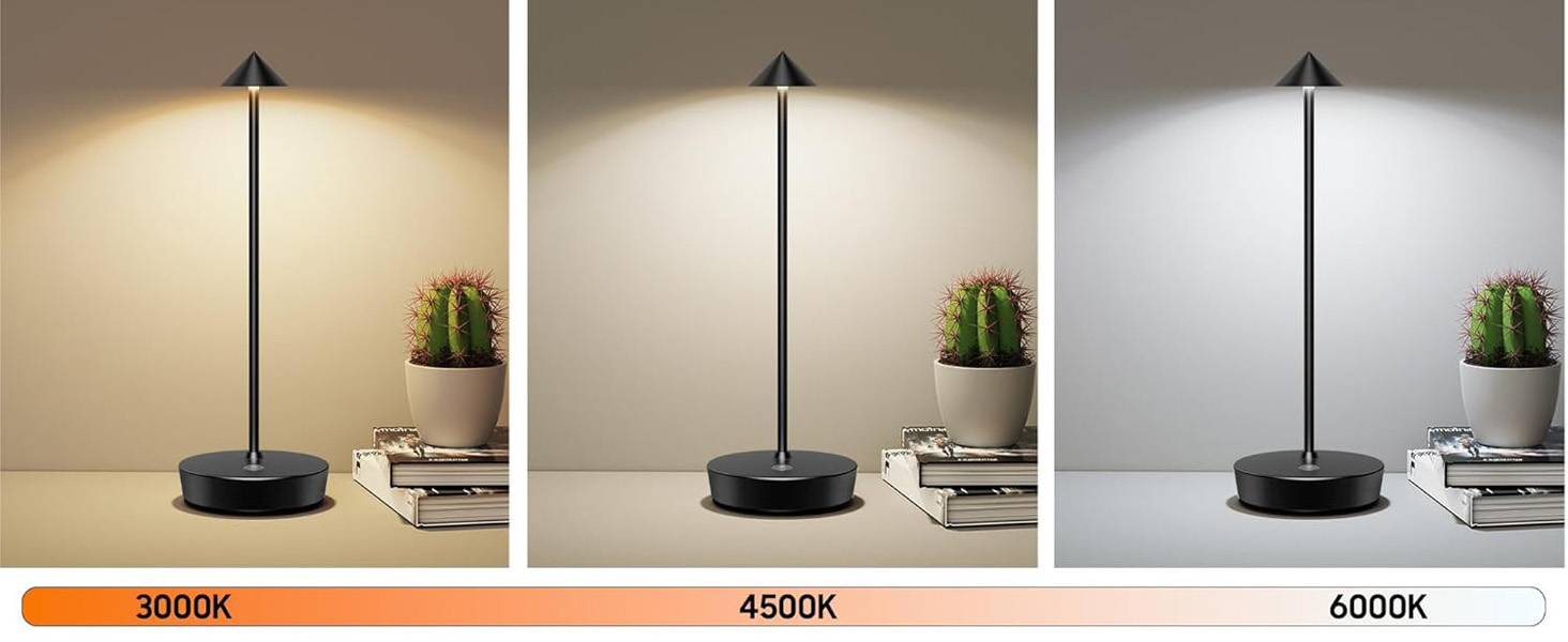 Бездротова LED лампа для кемпінгу та дому: настільна, нічна, на батареї, IP54, 6000mAh, чорна (2 шт.)