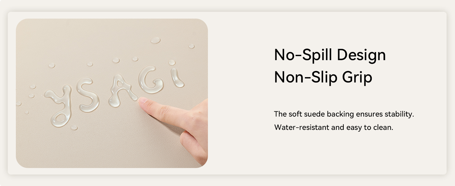 Килимок для миші шкіряний преміум YSAGi XXL 90x43 см, чорний - офісний килимок на стіл для роботи та дому