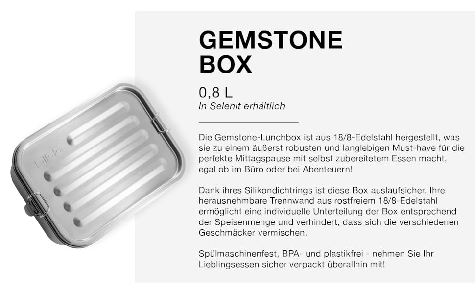 SIGG Gemstone Ланчбокс з нержавіючої сталі 18/8, герметична коробка для їжі для офісу, школи та подорожей