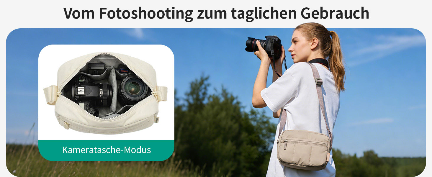Компактна сумка для фотоапарата Bagsmart Puffer для DSLR та SLR камер, колір: верблюжий