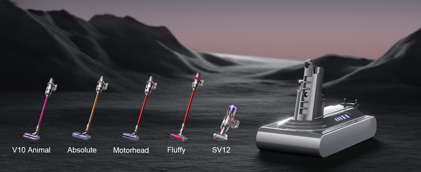 Запасний акумулятор Powtree для пилососа Dyson V10 (1 фільтр + 3 шурупи)