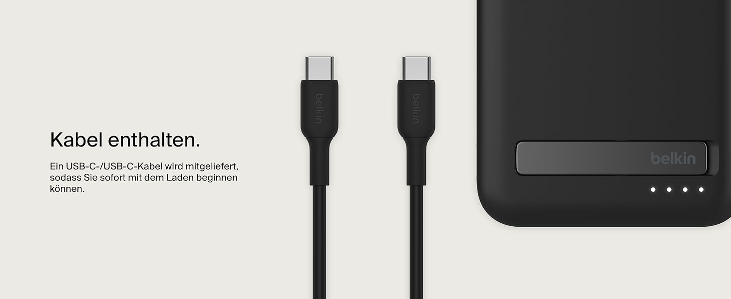 Belkin BoostCharge Pro Powerbank 10000mAh з Qi2 та MagSafe, з вбудованим підсвічуванням, чорний. Сумісний з iPhone 17, iPhone Air, iPhone 16, 15, 14, Pixel та ін.
