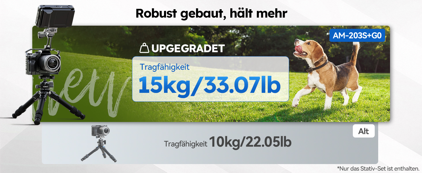 Штатив SIRUI AM-203S: компактний міні-штатив з алюмінію для DSLR, Vlogging, настільний, 15кг, 42см