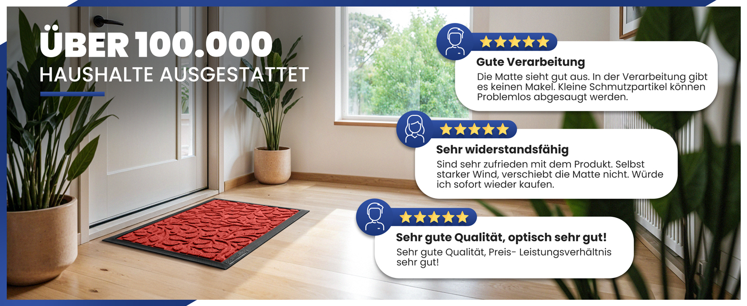 Килимок для дому та вулиці Bodenständig® - міцний, 80x120 см. Ефективно очищає взуття, ідеальний для входу в дім.