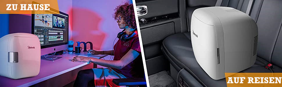 AstroAI Міні холодильник 9 літрів з охолодженням та нагріванням 12/230V для авто, дому, офісу та гуртожитку (білий)