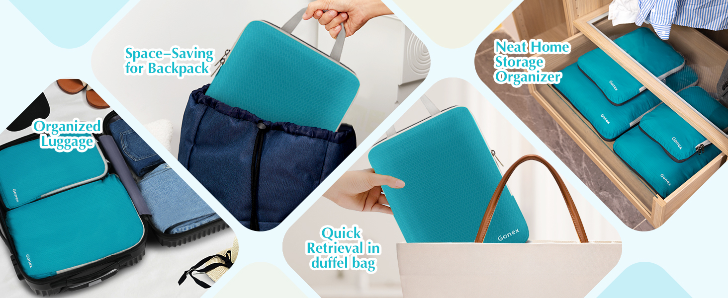 Органайзери для валізи Gonex (4 шт.) - набір кубиків для пакування, колір помаранчевий