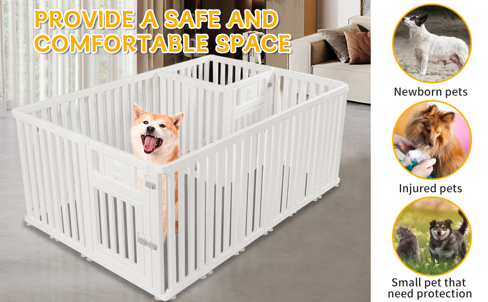 Клітка-вигул для цуценят та собак CEIEVER, 186x126x75 см, біла