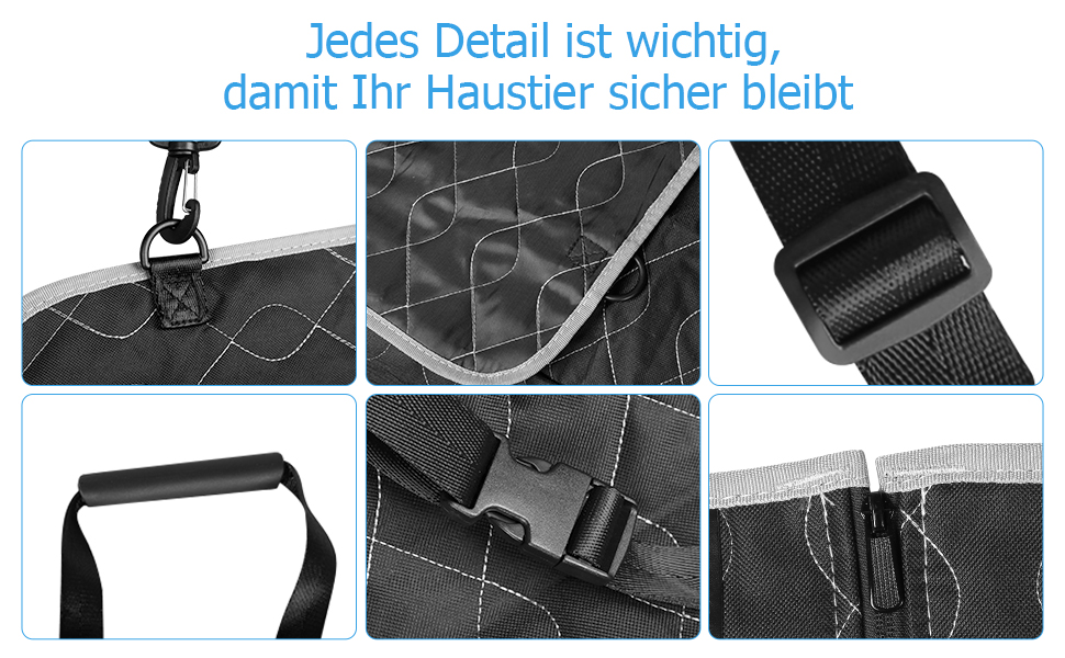 Водонепроникний килимок для собак у машину, 213x190 см, чорний. Захист від подряпин та ковзання, з віконцем для спостереження за твариною