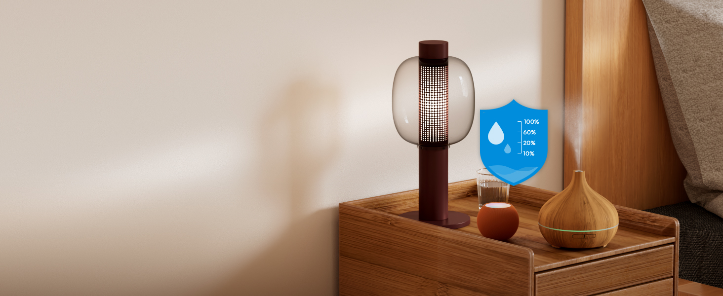 Розумний аромадифузор Meross Mini | 400 мл, RGB, керування через додаток та голосові помічники | Ультразвуковий зволожувач повітря | Сумісний з Apple Home, Alexa, Google Home