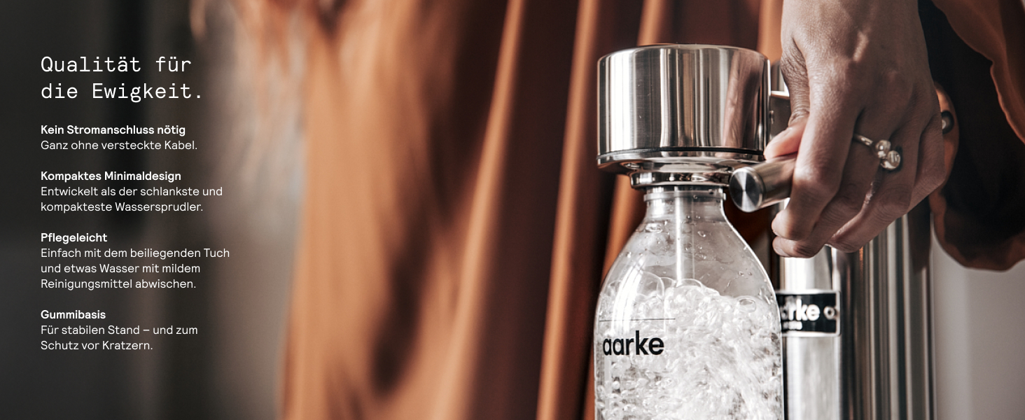 Aarke Carbonator 3 - Содовий апарат з нержавіючої сталі матового чорного кольору з 2 пляшками PET 1л без BPA. Для газування води з крана, сумісний з CO2 циліндрами 60л.