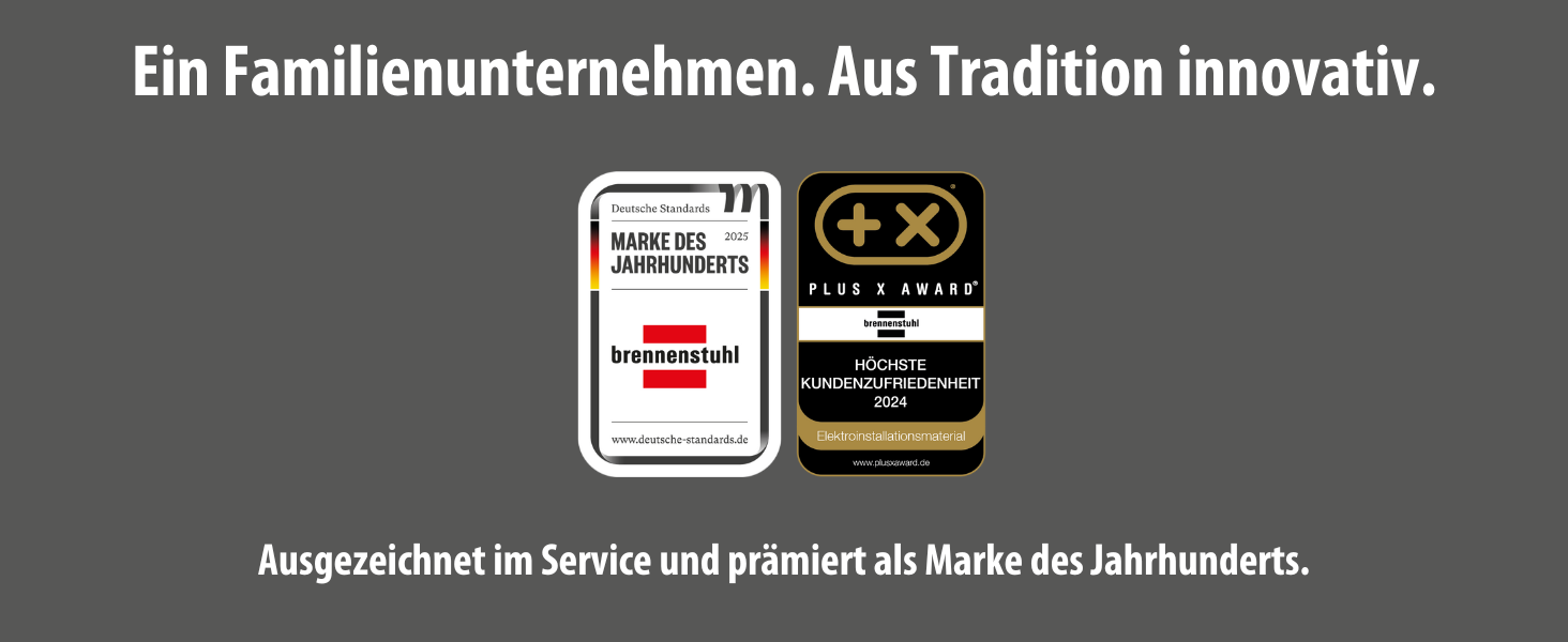 Бренненштуль Premium-Line Розподільник розеток 4-портовий з 2x USB-C PD 65W та USB-A 18W (Made in Germany), з вимикачем та кабелем 3м, для настінного монтажу, чорний