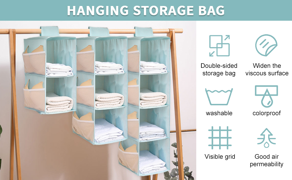 Настінна вішалка-органайзер для одягу з 4 відділеннями, складана, з кишенями, для дому, кемпінгу, у подорожі