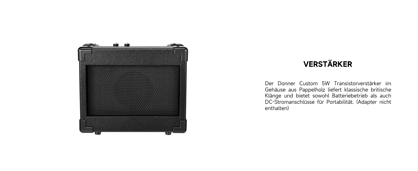 Електрогітара Donner DST-80, 39” Початковий набір електрогітар з підсилювачем, SSS звукознімачами, Gigbag, тюнером, каподастром, ремінком, медіатором та безкоштовними онлайн-уроками, матовий чорний