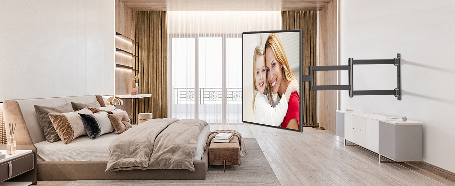 Кронштейн для телевізора FORGING MOUNT поворотний 26-65 дюймів, VESA 400x400, до 35 кг, подовжений