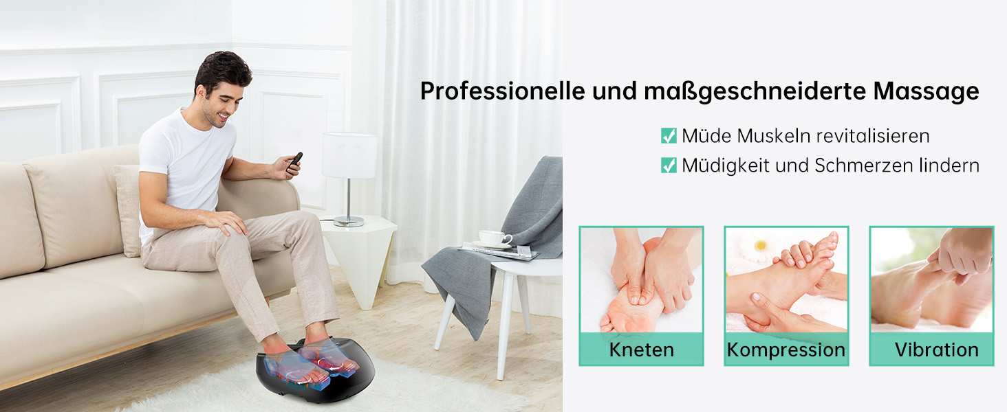 Електричний масажер для ніг Snailax з підігрівом та Shiatsu, з функцією компресії, вібрації та розкочування. Масаж ніг, підігрівач для ніг з пультом дистанційного керування. Подарунок для жінок/чоловіків