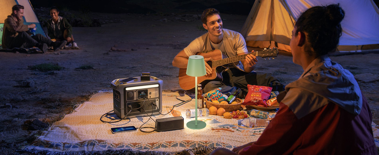 Набір з 2 бездротових настільних ламп LED з акумулятором, сенсорне регулювання яскравості, 3 режими кольору, USB-C зарядка для спальні, столу, кемпінгу (Чорний)