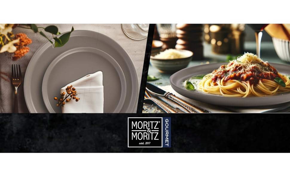 Набір посуду Moritz & Moritz NORDIC на 6 осіб (18 предметів) - сірий керамічний сервіз зі скандинавським дизайном. Міцний набір тарілок на 6 осіб для щоденного використання та гостей. Комбінований сервіз, 18 предметів