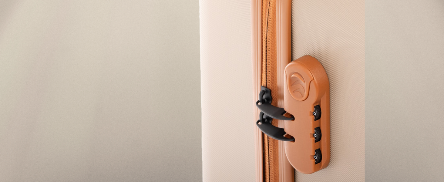 Набір валіз FERGÉ Milano 3 шт. з жорсткою оболонкою (ручна поклажа, L, XL) - 4 колеса, 100% ABS, кавовий колір