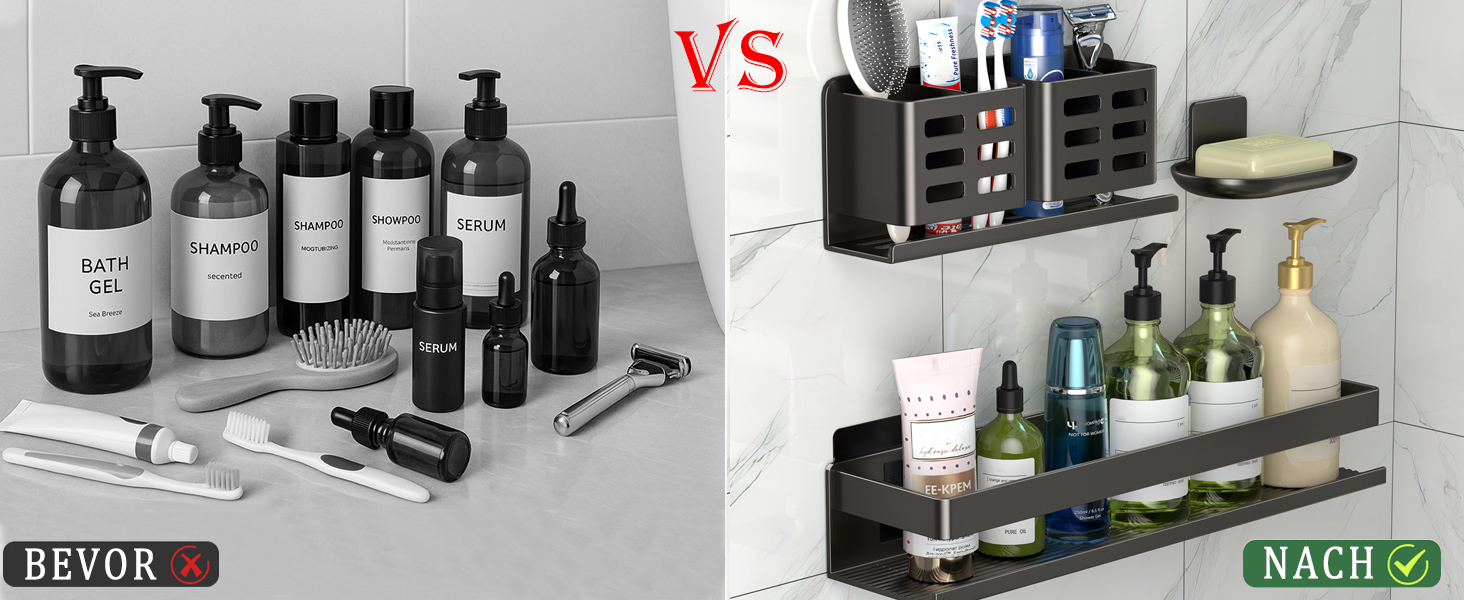 Алюмінієвий кухонний органайзер для ванної кімнати, 30 см, набір 2 шт, кріпиться на стіну, самоклеючий, 3-частинний набір - 40 см