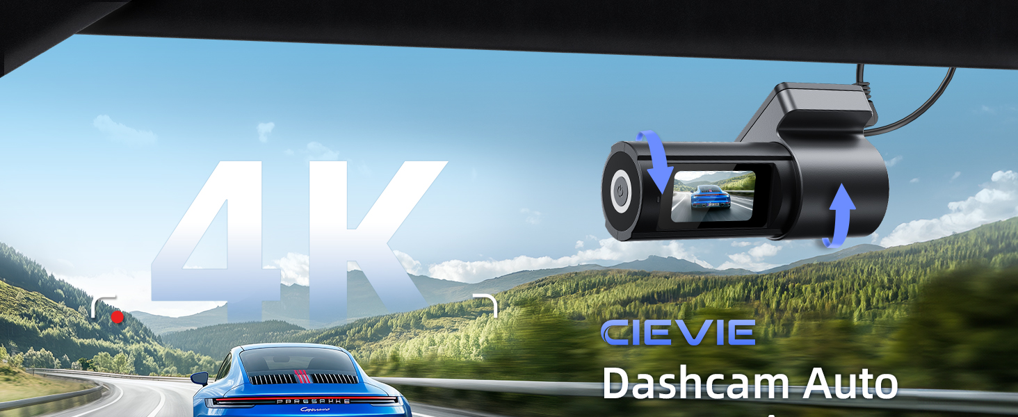 Відеореєстратор автомобільний 4K+1080P Dashcam з Wi-Fi, SD 64GB, нічна зйомка, G-сенсор, паркування