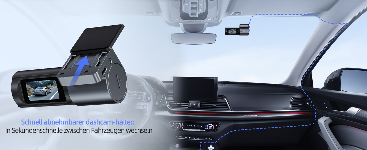 CIEVIE Автомобільна відеореєстратор 4K з GPS, WiFi, Dual, IPS 1.5″, 64GB SD, 170° та G-Sensor, WDR, Нічне бачення, Loop-запис, підтримка до 256GB