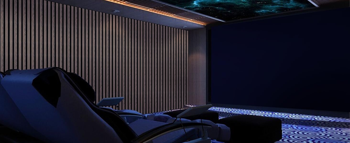 Акустичні панелі AKK-STAR з дерева (набір 2 шт), 1200x600x18 мм, 1.44 м² — 3D стінові панелі для шумоізоляції та декору вітальні та офісу, колір чорний горіх