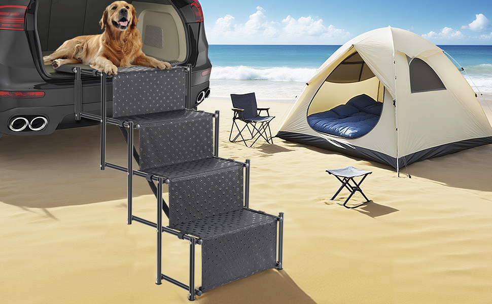 Сходинка для собак OUUTMEE 4-ступінчаста, складана, для автомобілів та SUV, до 80 кг