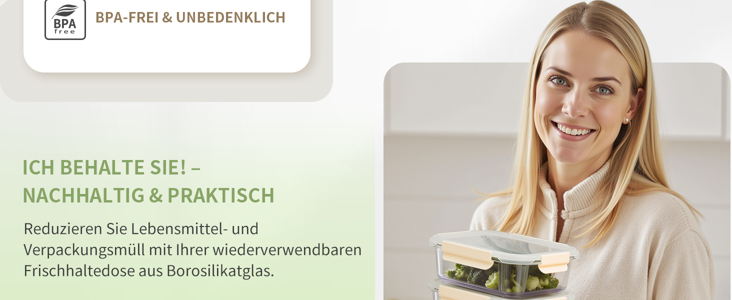 Набір контейнерів для зберігання продуктів FE1537-cremig (20 шт.): з кришкою, для холодильника, морозильника, мийки, витокостійкий, сучасний