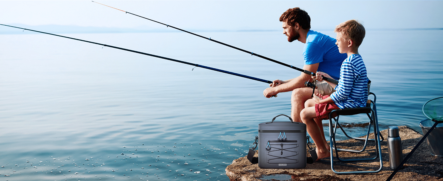 Термосумка-холодильник 15/24L, водовідштовхуюча, для пікніків, пляжу, кемпінгу, офісу, транспортування продуктів, сіра