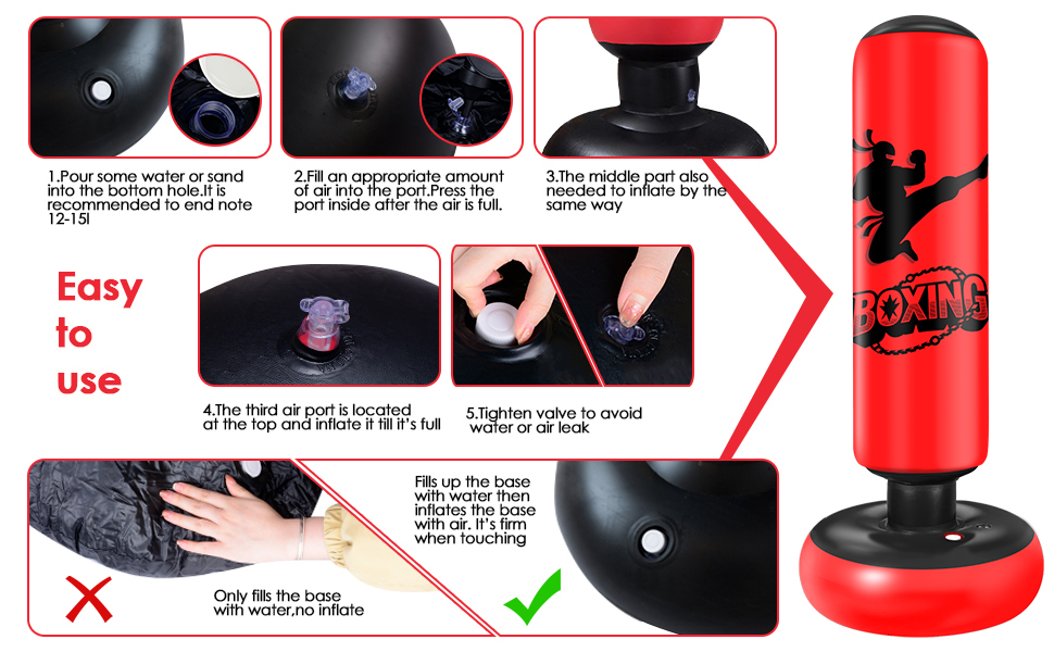 Дитячий боксерський мішок Qoosea для дітей 6-12 років, 160 см, з рукавичками. Підходить для карате, кікбоксингу, тхеквондо, MMA. Чудовий подарунок для хлопчиків та дівчаток