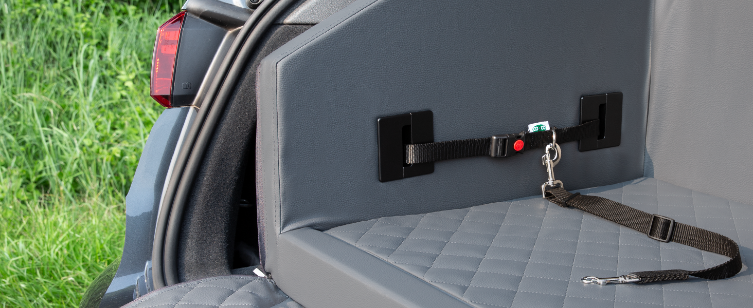 CopcoPet Автомобільне ліжко для собак у багажник, 110x90x38 см, штучна шкіра, захист багажника, водовідштовхувальне, стійке до подряпин, нековзне, міцне з захисним покривалом, чорне, 110 x 90 см