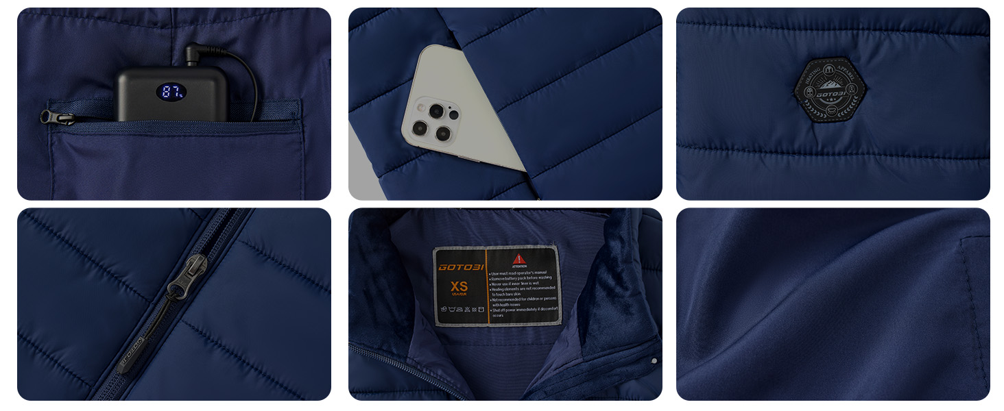 Жіночі гріючі штани Heizwete з акумулятором 16000mAh 7,4V - 9 гріючих зон, 3 режими температури, для активного відпочинку та роботи на вулиці, білі (сині, S)